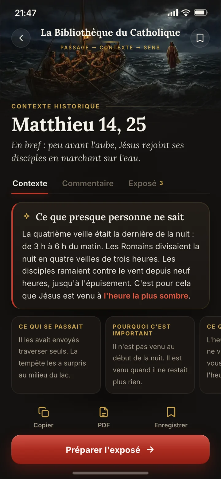Matthieu 14, 25 : ce que presque personne ne sait